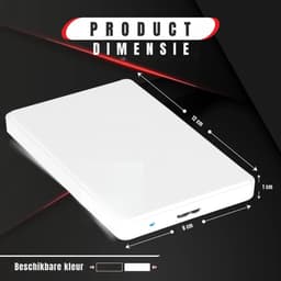 AHD® Harde Schijf - Externe Harde Schijf - SSD Extern - Externe Harde Schijven - Wit - 12cm x 8cm x 1cm — thumbnail 1