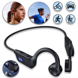 IPX5 Waterdichte Bone Conduction Hoofdtelefoon - Bluetooth 5.2 8 Uur Gesprekstijd MP3-Modus Lichtgewicht - Open Sportheadset Voor Fietsen, Wandelen En School - Zwart — thumbnail 1