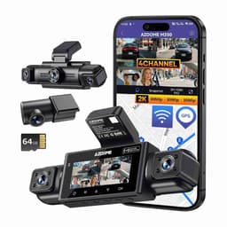 AZDome M350 4CH 360 graden dashcam voor auto - Twee interieur camera's en achtercamera - 2K + 3x Full HD resolutie - Wifi en GPS - Night vision - Parkeerbeveiliging - 64gb Micro SD kaart - 3,0 inch LCD scherm - 170 + 170 + 150 + 150 graden kijkhoek — thumbnail 1
