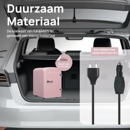 Kaaiman Mini Koelkast 4L – Mini Koelkast 12V & 220V – Cosmetische Koelkast – Warm & Koud Functie – Rechtsdraaiende Deur – Skincare Fridge – Roze — thumbnail 4