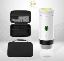 Nova Loom - Draagbaar Espressomachine Pro inclusief Travelbag en houder voor auto, thuis en camping - Multifunctionele 3-in-1 draagbare elektrische reiskoffieapparaat - Capsule, cups en Poeder - Wit - draadloos - makkelijk oplaadbaar — thumbnail 1
