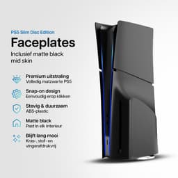Playstation 5 Slim Faceplates Disc Edition (niet geschikt voor standaard PS5 & PS5 Pro) - Inclusief Mid Skin - Accessoires - Faceplate - Cover - Plate - Skin - Zwart — thumbnail 2