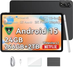 Blackview MEGA 2 Android 15 Tablet - 4G LTE+WiFi - 12 Inch - 24GB+256GB - Widevine L1 - 9000mAh - Grijs — thumbnail 1