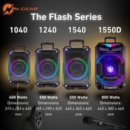 N-GEAR THE FLASH 1240 - Bluetooth Speaker - Karaoke set & Partybox in 1 + Microfoon — thumbnail 5