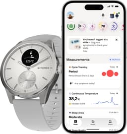Withings ScanWatch 2 - 42 mm Hybride Smartwatch - ECG, AFib Detectie, SpO₂ Meter, Hartslagmeter, Slaaptracker, Menstruatiecyclus Tracking, 24/7 Temperatuurmeting, 35 Dagen Batterij, Saffierglas, 5 ATM Waterdicht — thumbnail 3