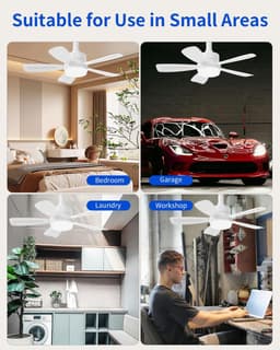 Dimbare Plafondventilator met Verlichting en Afstandsbediening voor Slaapkamer en Woonkamer — thumbnail 4