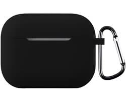 Coverup Hoesje - Geschikt voor AirPods Pro 3 Hoesje - Coverup Siliconen AirPods Case met Sleutelhanger - Zwart