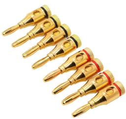 Banaanstekker – Gold plated – 24k Verguld – 4mm – Hoogwaardige Luidsprekerstekkers – 8 Stuks — thumbnail 1