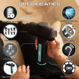 Sanbo Massage Gun Professioneel Gen 4 - Met 8 Opzetstukken - Massage Apparaat - Massageapparaat Massagegun - Massage Pistool - Zwart — thumbnail 3