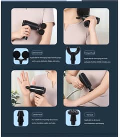 Massagepistool met dubbele kop - USB-oplaadbaar, 6 standen, ABS-materiaal, geschikt voor fitness en buitengebruik, perfect cadeau voor mannen en vrouwen - ideaal voor Kerstmis en Thanksgiving — thumbnail 4
