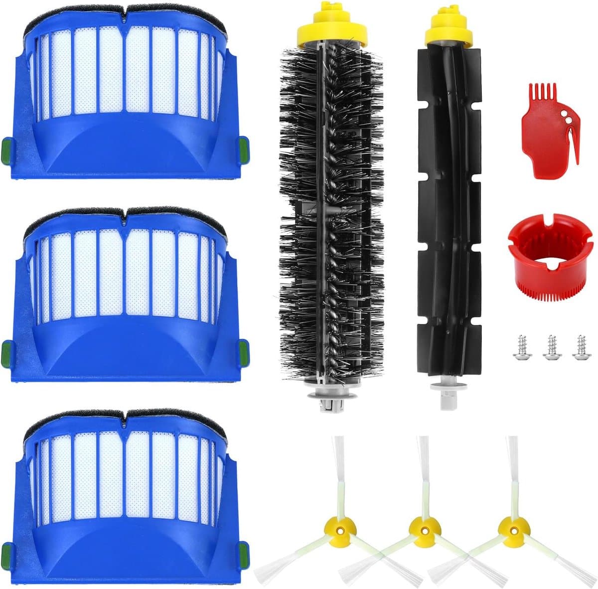 Borstelset geschikt voor Roomba 600-serie - 10-delige accessoirekit (zijborstels, filters, eindborstel, enz.) voor robotstofzuiger — afbeelding 1