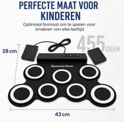 Premium Elektrische Drumstel - Inclusief Drumstokken En Oordopjes - Drumstel voor kinderen - Drumpad - Drumstel Elektronisch - Kinder Drumstel - Nifkos — thumbnail 2