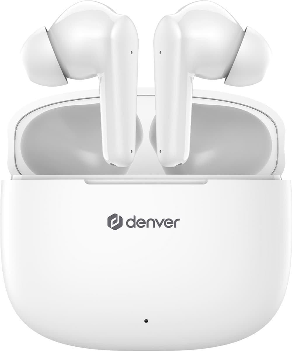 Denver Earbuds - Lichtgewicht Oordopjes - 6 uur luisteren - Bluetooth 5.3 - TWE48 - Wit — afbeelding 1