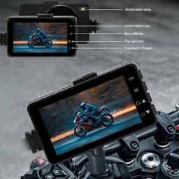 Motorfietscamera, 3 inch LCD 720P met 480P Dual-Track Front Rear Dual Action Camera Video voor het opnemen van motorfietsbeelden（Met 16G geheugenkaart） — thumbnail 4