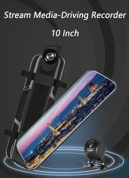10" Dual Lens Auto DVR Dash Cam Voor- en Achteruitkijkspiegel Camera Videorecorder 1080P（Met 64G geheugenkaart） — thumbnail 2