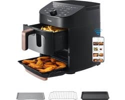 Air fryer MF-CY110A - Heteluchtfriteuse - dubbele stapel - overlappende heteluchtfriteuse - slimme wifi-synchronisatie met Alexa - 11L XL verticaal ruimtebesparend ontwerp - 10-in-1 mandgrillpan - geschikt voor 3 tot 8 personen - 2400 W