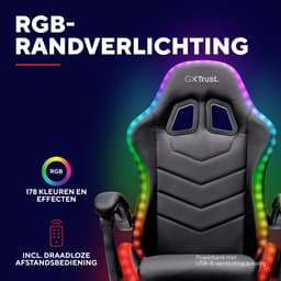 Trust GXT 704 Roniq - Comfortabele Gamestoel - RGB Verlichting - Verstelbare Rugleuning - Tot 110 kg - Zwart — thumbnail 4