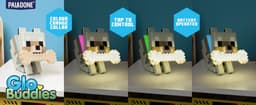Minecraft Wolf GloBuddies 3D Kleur Veranderend Licht, Officieel Gelicentieerde LED Nachtlamp, Tik om Kleur te Veranderen, Gaming Merchandise, Op Batterijen Aangedreven – Paladone — thumbnail 3