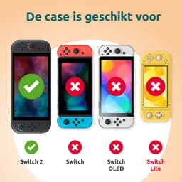 George Napoli Case geschikt voor Nintendo Switch 2 - Met opbergvak voor 12 games - Hoes geschikt voor Nintendo Switch 2 - Accessoires geschikt voor Nintendo Switch 2 - Zwart Stof — thumbnail 5