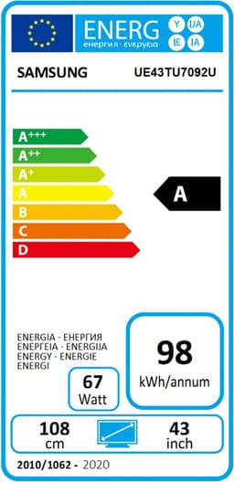 Samsung UE43TU7092 - 43 inch - 4K LED - 2020 - Buitenlands model — thumbnail 2