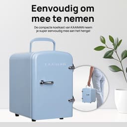 Kaaiman Mini Koelkast 4L – Mini Koelkast 12V & 220V – Cosmetische Koelkast – Warm & Koud Functie – Rechtsdraaiende Deur – Skincare Fridge – Blauw — thumbnail 5