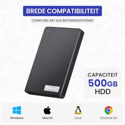 Elcostar Externe harde schijf 500 GB - HDD - Externe SSD - Harde schijf extern - Externe harde schijven - Geschikt voor Windows, Mac & Smartphone - Inclusief USB kabel — thumbnail 5