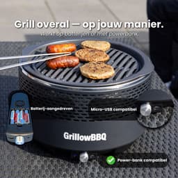 Grillow One – Rookarme Gourmet BBQ – Voor Binnen & Balkon – Draagbaar – Met Ventilator — thumbnail 4