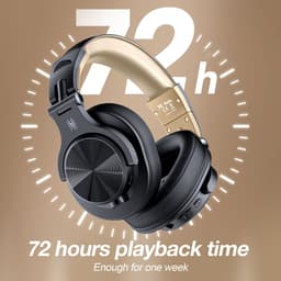OneOdio Fusion A70 Zwart/Goud – Draadloze Over-Ear Koptelefoon – DJ & Studio – Hi-Res Audio — thumbnail 2