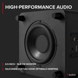 Subwoofer - Audizio SW65C - HiFi subwoofer voor thuis - Instelbare crossover - 6.5 inch - 130W — thumbnail 3