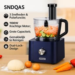 Ohana DT - Keukenmachine - Foodprocessor - Blender - 1100W - 11 in 1 Multifunctioneel - 3.2 Liter - RVS - Donkerblauw — thumbnail 2