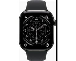 Apple Watch 11 - Wifi + 5G - 46mm - Slate Titanium Case with Black Sport Band - S/M