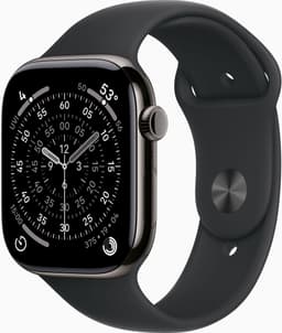 APPLE Watch Series 11 GPS + Cellular - 42mm Titanium Case - Black Sport Band S/M Smartwatch Slate — thumbnail 2