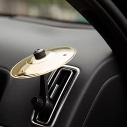 Auto Trommel - Anti-crash Bekkens voor Auto's - Vent Drum voor Auto Interieur - Autotrommel - Autospeelgoed - Mini-trommelbekken - Voor Autoventilatieopeningen - Goud — thumbnail 5