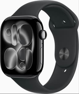 Apple Watch 11 - Wifi + 5G - 42mm - Jet Black Aluminium Case with Black Sport Band - M/L — thumbnail 2
