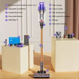 Hennova Steelstofzuiger - Steelstofzuiger draadloos - Vacuum cleaner - Verwijderbare accu - Zonder zak - Slimme LED functies - 50 Kpa zuigkracht - 500W - Zwart — thumbnail 4