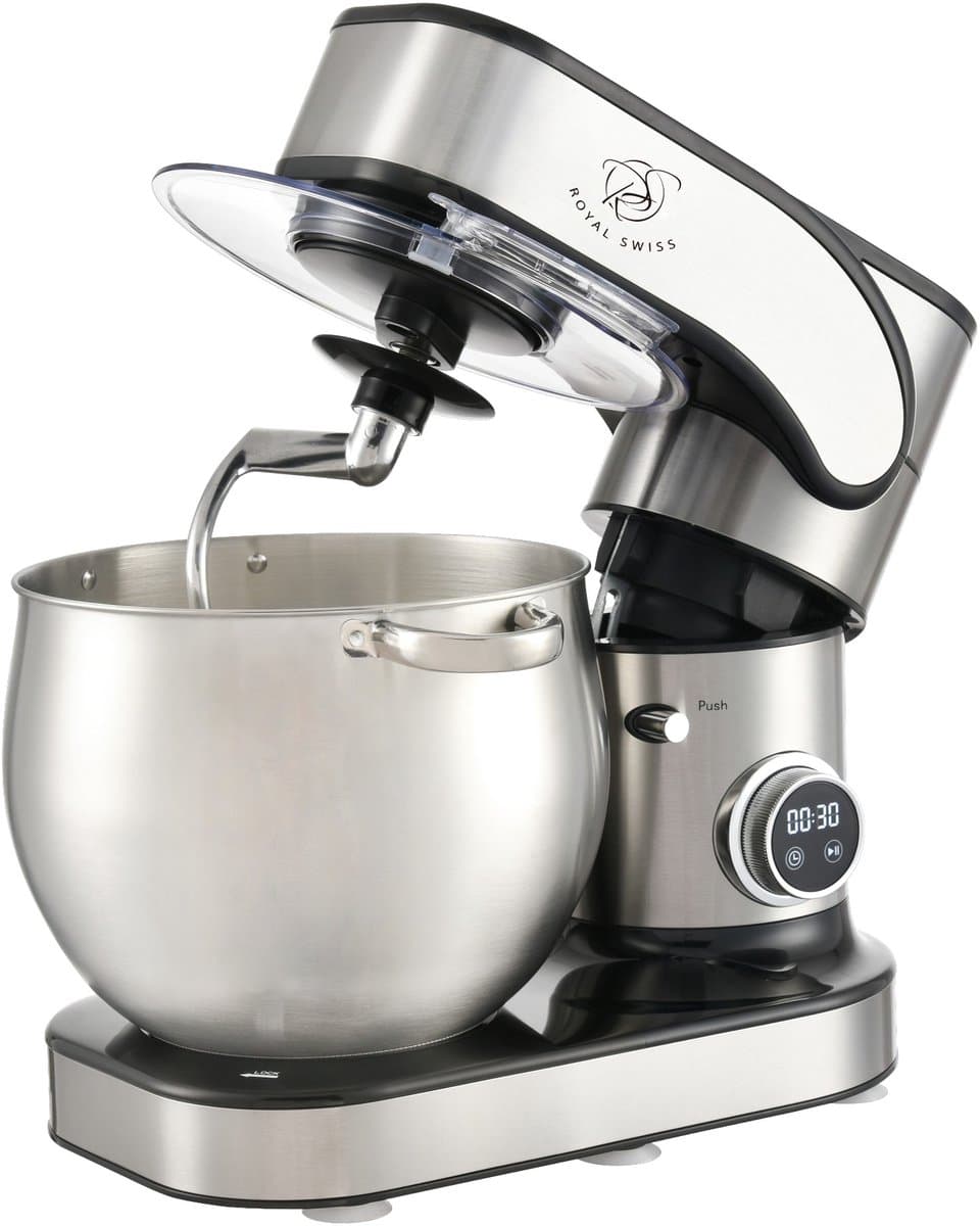 Keukenmachine 12L – Mixer met Mengkom RVS – Planetaire Mixer 2000W – Deegkneder – Keukenmixer met Garde & Klopper – Royal Swiss® — afbeelding 1