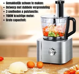 Benelux Select Keukenmachine – Food Processor – Hakmolen – Foodprocessors – 11-in-1 multifunctioneel – 3,2L & 1,5L Kommen — thumbnail 3