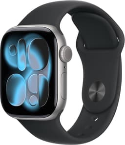 Apple Watch 11 - Wifi - 42mm - Space Grey Aluminium Case with Black Sport Band - S/M — thumbnail 1