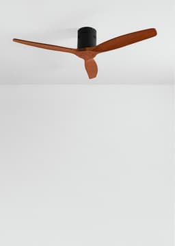CREATE - Plafondventilator 40W silent 100% hout (Ø132cm) (ruimtes 10m²-25m²) - Zwart / Donker hout - Geen licht - Afstandsbediening - WIND CALM NATURAL WOOD — thumbnail 1