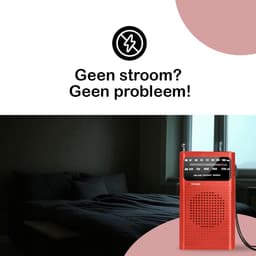 Premes - Draagbare Noodradio - Rood - AM/FM - Op Batterijen - Koptelefoonaansluiting - Draagbare Radio - Wereldradio - Noodpakket Must Have - Zakradio - Voor Rampen - Kleine - Transistor Radio - Telescopische Antenne - Transister Radio — thumbnail 4