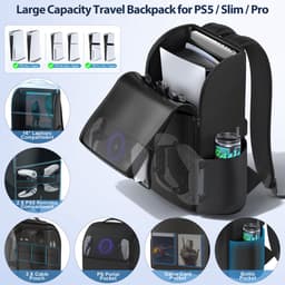 RHYTHMFLAME - Tas geschikt voor PS5/Slim/ Pro Consoler - PS5 Koffer - PS5 Tas -Beschermingstas - Draagtas geschikt voor PS5 - Hoge Kwaliteit Soft Case - Digitale & Disc versie - Zwart — thumbnail 3