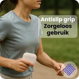 Hoesje - Geschikt voor Apple Airpods Pro 3 - Siliconen Hoes met Clip - Silicone Case Cover - Zand — thumbnail 5