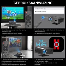 Mini Beamer - Projector met Wifi - Bluetooth — thumbnail 2