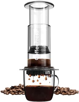 JOR Products® Coffee Press - Transparant - Aeropress - Koffiezetapparaat - Koffiebonen - Koffie - Espressomachine - Reizen - Camping - incl RVS Filter — thumbnail 1