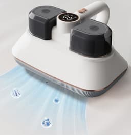 Handheld Stofzuiger - Bedstofzuiger - Draadloze Matrasstofzuiger - met HEPA-filter, 253,7 nm UV-C-lamp - 16 kPa Zuigkracht - Verbrede Zuigopening - Grote Stofcapaciteit - Laag Geluidsniveau - Wit — thumbnail 2
