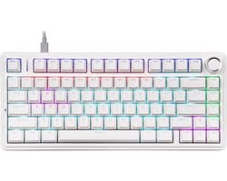 EPOMAKER x AULA F75 - Wit - Mechanisch Toetsenbord - Wired - RGB - 75% - QWERTY - Gaming Keyboard - Red Switch