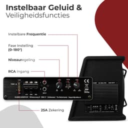 Caliber Subwoofer Auto - Subwoofer Auto met Versterker - 1000 Watt Piekvermogen - 12 Inch Auto Subwoofer - 25 tot 3800 Hz — thumbnail 4