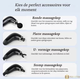 TRESTO - Professionele Massage Gun - U-vormig Massagegun met Verlengde Greep - Bereik Rug, Nek, Schouders & Benen moeiteloos – Stil en Krachtig — thumbnail 4