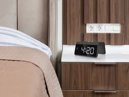 Caliber Wekker - Draadloze Oplader - Wake-up Light - Digitale wekker - Wekkers digitaal - Digitale klok - Antraciet Grijs (HCG019QI-SG) — thumbnail 5