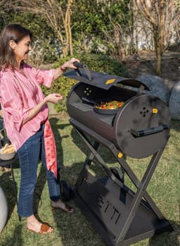 Boretti - Barilo 2.0 - houtskool barbecue - grilloppervlak 84 x 41 cm - Drie afzonderlijk uitneembare kolenmanden - Twee gietijzeren grillroosters - Eén gietijzeren bakplaat — thumbnail 5